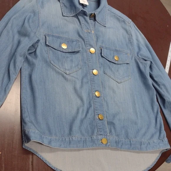 CAbi Light Blue Jean Jacket Style #6255 Western Rodeo Farm Festival - Picture 13 of 14